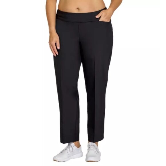 NWT Tail White Label Size 16 Womens Navy Golf UPF 50+ Pull-On Ankle Pants - Picture 1 of 16